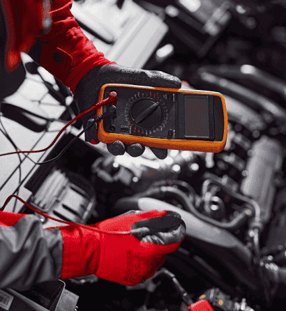 Mechanic working on engine