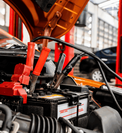 Car lift in garage