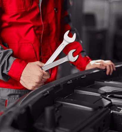 Mechanic with wrench